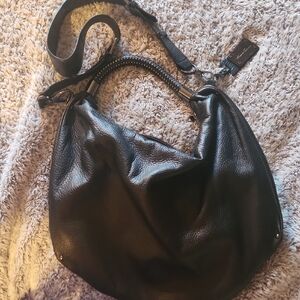 Black Leather Hobo Bag